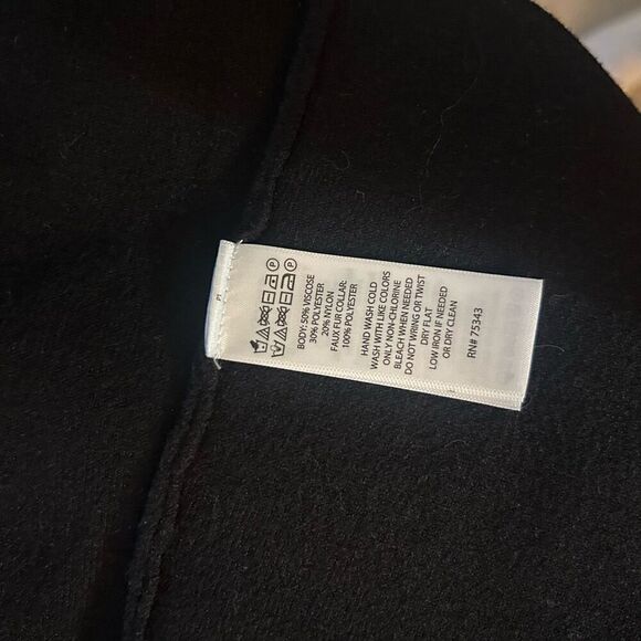 Jones New York Black Faux Fur Collar Cardigan L - Picture 6 of 6